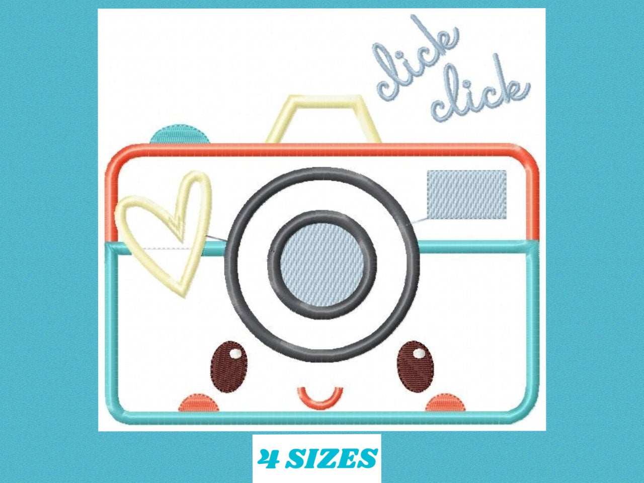 Modern Camera embroidery designs - Cam applique machine embroidery pattern - Photo embroidery file -  Instant digital download pes jef dst