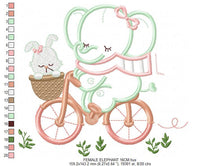 Laden Sie das Bild in den Galerie-Viewer, Elephant embroidery designs - Safari embroidery design machine embroidery pattern - Animal embroidery file - elephant applique bicycle bike
