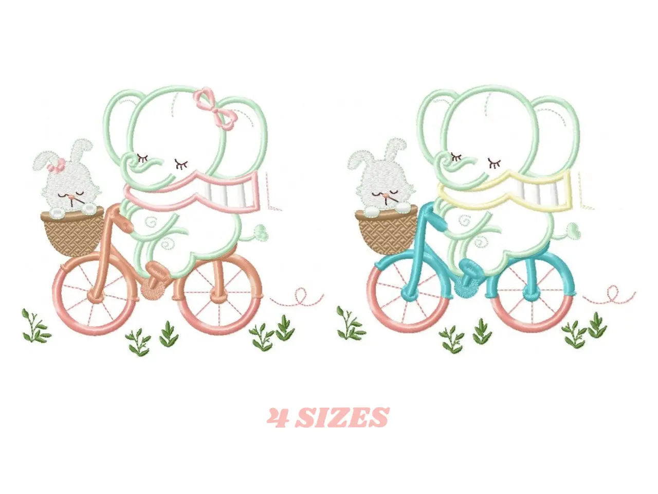 Elephant embroidery designs - Safari embroidery design machine embroidery pattern - Animal embroidery file - elephant applique bicycle bike Marcia Embroidery