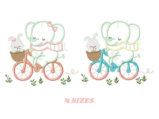 Elephant embroidery designs - Safari embroidery design machine embroidery pattern - Animal embroidery file - elephant applique bicycle bike Marcia Embroidery