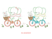 Cargar imagen en el visor de la galería, Elephant embroidery designs - Safari embroidery design machine embroidery pattern - Animal embroidery file - elephant applique bicycle bike
