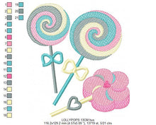 Cargar imagen en el visor de la galería, Lollipop embroidery designs - Candy embroidery design machine embroidery pattern - Dessert embroidery file lollipop design candy design kids
