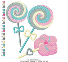 Load image into Gallery viewer, Lollipop embroidery designs - Candy embroidery design machine embroidery pattern - Dessert embroidery file lollipop design candy design kids
