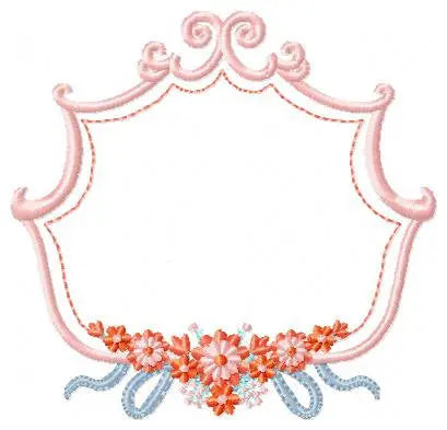 Frame embroidery designs - Flower embroidery design machine embroidery pattern - roses embroidery file - monogram frame applique design Marcia Embroidery
