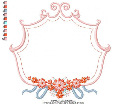 Frame embroidery designs - Flower embroidery design machine embroidery pattern - roses embroidery file - monogram frame applique design Marcia Embroidery