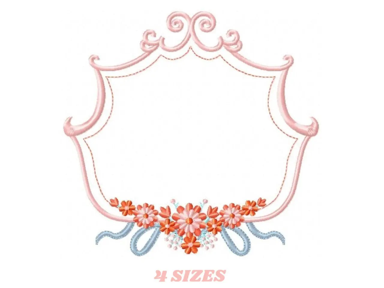 Frame embroidery designs - Flower embroidery design machine embroidery pattern - roses embroidery file - monogram frame applique design Marcia Embroidery