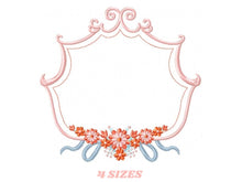 Carica l&#39;immagine nel visualizzatore di Gallery, Frame embroidery designs - Flower embroidery design machine embroidery pattern - roses embroidery file - monogram frame applique design
