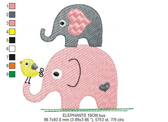Elephant embroidery designs - Safari Animals embroidery design machine embroidery pattern - Newborn embroidery file - instant download pes