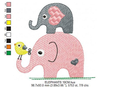 Elephant embroidery designs - Safari Animals embroidery design machine embroidery pattern - Newborn embroidery file - instant download pes