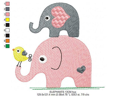 Elephant embroidery designs - Safari Animals embroidery design machine embroidery pattern - Newborn embroidery file - instant download pes