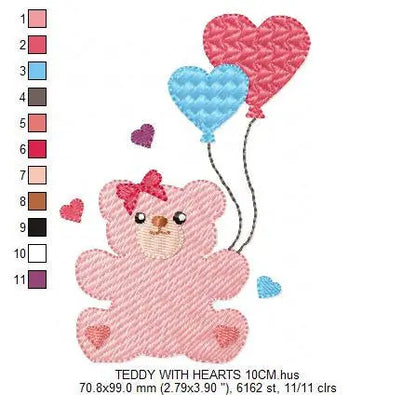 Bear embroidery designs - Teddy embroidery design machine embroidery pattern - Bear with heart embroidery file - baby embroidery newborn Marcia Embroidery