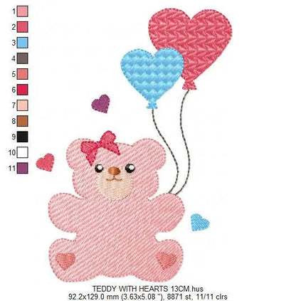 Bear embroidery designs - Teddy embroidery design machine embroidery pattern - Bear with heart embroidery file - baby embroidery newborn Marcia Embroidery