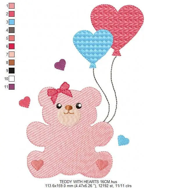 Bear embroidery designs - Teddy embroidery design machine embroidery pattern - Bear with heart embroidery file - baby embroidery newborn Marcia Embroidery