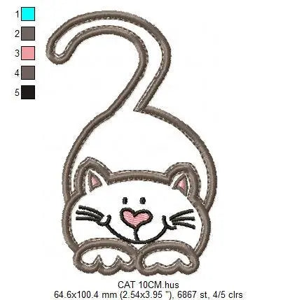 Cat embroidery design - Kitty embroidery designs machine embroidery pattern - Pet embroidery file - baby girl embroidery cat applique design Marcia Embroidery