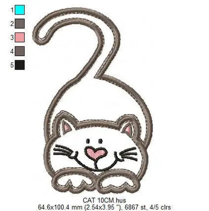 Cat embroidery design - Kitty embroidery designs machine embroidery pattern - Pet embroidery file - baby girl embroidery cat applique design Marcia Embroidery