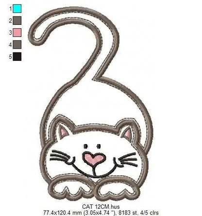 Cat embroidery design - Kitty embroidery designs machine embroidery pattern - Pet embroidery file - baby girl embroidery cat applique design Marcia Embroidery