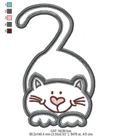 Cat embroidery design - Kitty embroidery designs machine embroidery pattern - Pet embroidery file - baby girl embroidery cat applique design Marcia Embroidery