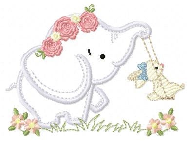 Elephant embroidery design - Animal embroidery design machine embroidery pattern - Newborn embroidery file - Baby elephant applique design