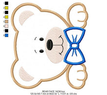 Laden Sie das Bild in den Galerie-Viewer, Teddy Bear embroidery designs - Bear face embroidery design machine embroidery pattern - Teddy bear applique design baby boy embroidery file
