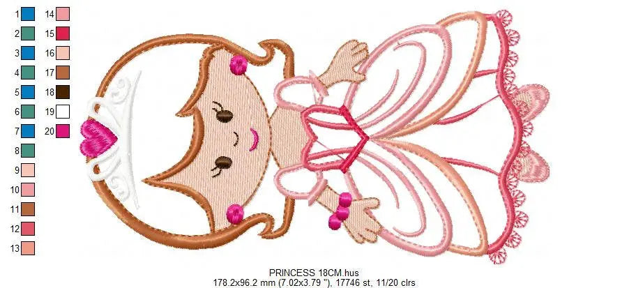 Princess embroidery designs - Queen embroidery design machine embroidery pattern - Princess applique design instant download baby embroidery Marcia Embroidery