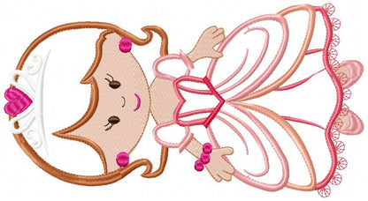 Princess embroidery designs - Queen with party dress machine embroidery pattern - Princess applique - Instant digital download pes jef dst
