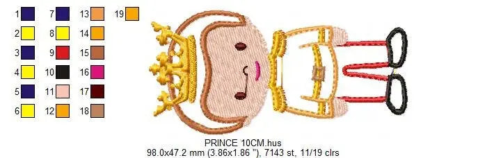 Prince embroidery designs - King embroidery design machine embroidery pattern - prince applique design - Baby boy embroidery file Disney Marcia Embroidery
