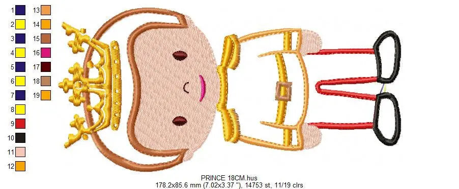Prince embroidery designs - King embroidery design machine embroidery pattern - prince applique design - Baby boy embroidery file Disney Marcia Embroidery