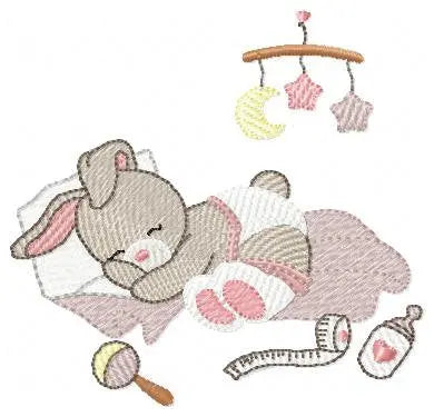 Sleeping bunny embroidery design - baby embroidery designs machine embroidery pattern - newborn embroidery file nursery embroidery Maternity Marcia Embroidery