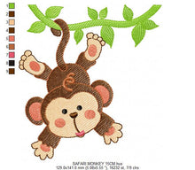 Cargar imagen en el visor de la galería, Safari embroidery designs - Monkey embroidery design machine embroidery pattern - Animal embroidery file - Animals embroidery forest animals
