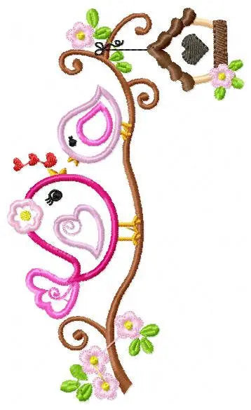 Family Bird embroidery designs - Bird with Flowers embroidery design machine embroidery pattern - Bird applique file - Instant download pes Marcia Embroidery