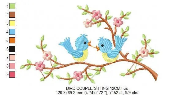 Bird embroidery designs - Birds embroidery design machine embroidery pattern - instant download - baby girl embroidery file instant downlaod Marcia Embroidery