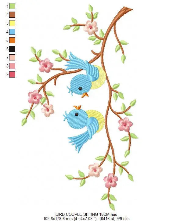 Bird embroidery designs - Birds embroidery design machine embroidery pattern - instant download - baby girl embroidery file instant downlaod Marcia Embroidery