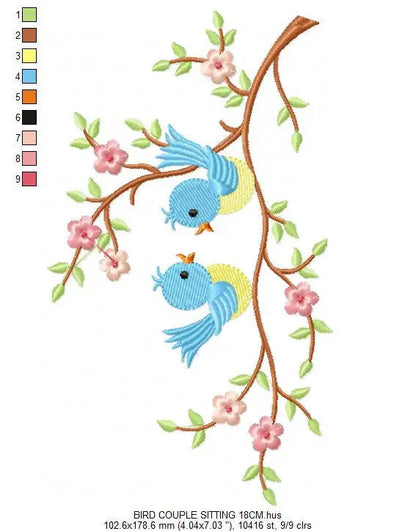 Bird embroidery designs - Birds embroidery design machine embroidery pattern - instant download - baby girl embroidery file instant downlaod Marcia Embroidery