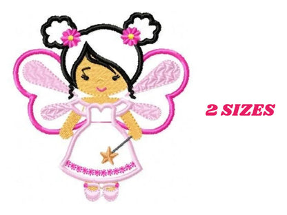 Curly Hair Fairy embroidery designs - Fairy godmother embroidery design machine embroidery pattern - fairy applique design - tooth fairy applique Marcia Embroidery