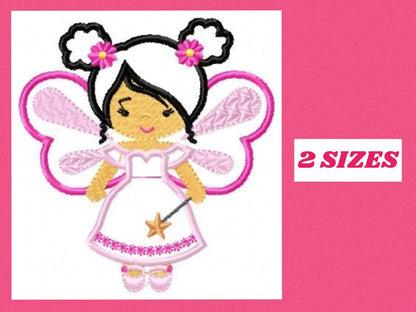 Curly Hair Fairy embroidery designs - Fairy godmother embroidery design machine embroidery pattern - fairy applique design - tooth fairy applique Marcia Embroidery