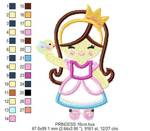 Queen embroidery designs - Disney embroidery design machine embroidery pattern - Princess applique design - baby girl embroidery file Marcia Embroidery