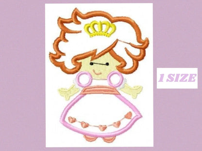 Queen embroidery designs - Princess embroidery design machine embroidery pattern - Princess applique design queen applique girl baby newborn Marcia Embroidery