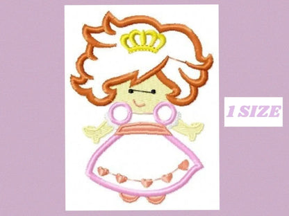 Queen embroidery designs - Princess embroidery design machine embroidery pattern - Princess applique design queen applique girl baby newborn Marcia Embroidery