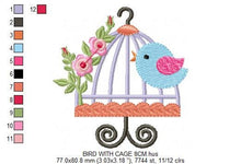 Load image into Gallery viewer, Bird embroidery designs - Birdcage embroidery design machine embroidery pattern - instant download - Kitchen embroidery digital file  flower
