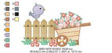 Load image into Gallery viewer, Bird embroidery designs - Garden embroidery design machine embroidery pattern - Bird with flowers design - baby girl embroidery file
