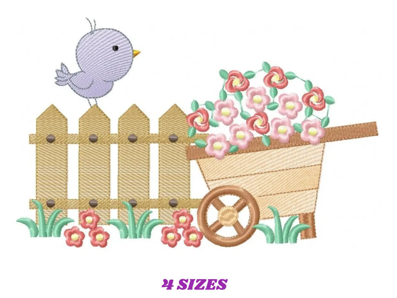 Bird embroidery designs - Garden embroidery design machine embroidery pattern - Bird with flowers design - baby girl embroidery file Marcia Embroidery