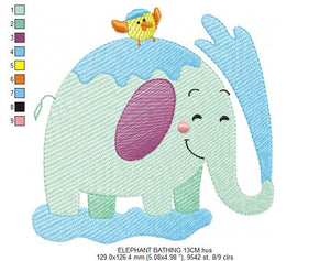 Animal embroidery designs - Happy elephant embroidery design machine embroidery pattern - Summer embroidery file - instant digital download