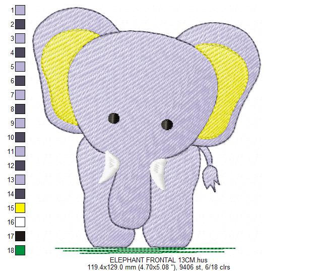Elephant embroidery designs - animal embroidery design - machine embroidery pattern - baby embroidery file kid embroidery elephant design