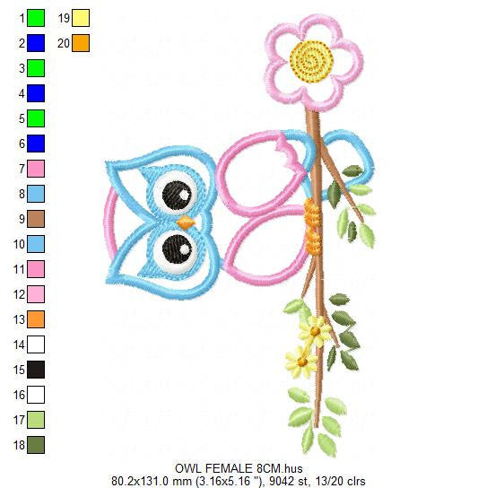 Owl embroidery design - Owl on branch embroidery design machine embroidery pattern - kitchen embroidery file - owl applique design digital
