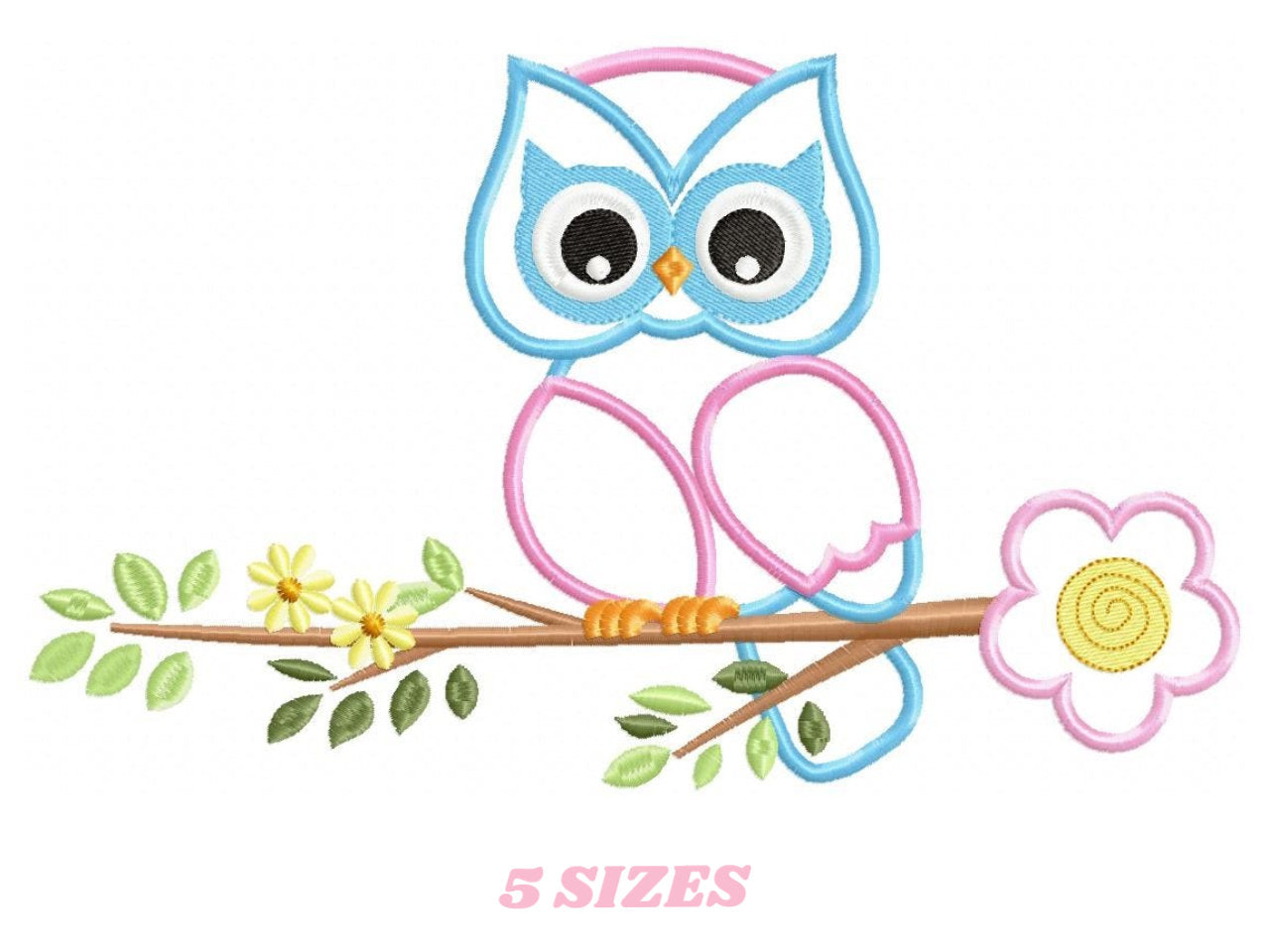 Owl embroidery design - Owl on branch embroidery design machine embroidery pattern - kitchen embroidery file - owl applique design digital