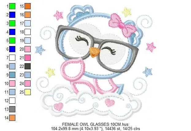 Owl embroidery design - Owl with glasses embroidery design machine embroidery pattern - baby embroidery file - owl applique reading pillow Marcia Embroidery
