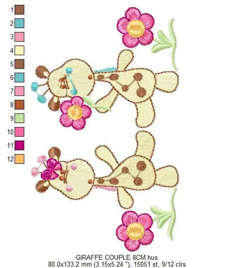 Giraffe embroidery design - Animal embroidery designs machine embroidery pattern - boy embroidery file girl embroidery - filled design pes Marcia Embroidery