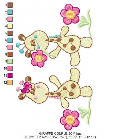 Giraffe embroidery design - Animal embroidery designs machine embroidery pattern - boy embroidery file girl embroidery - filled design pes Marcia Embroidery