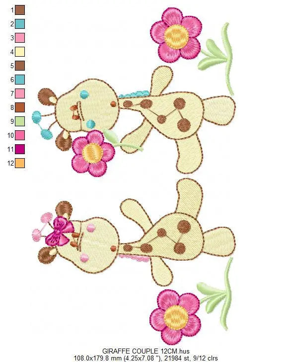Giraffe embroidery design - Animal embroidery designs machine embroidery pattern - boy embroidery file girl embroidery - filled design pes Marcia Embroidery