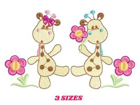Giraffe embroidery design - Animal embroidery designs machine embroidery pattern - boy embroidery file girl embroidery - filled design pes Marcia Embroidery
